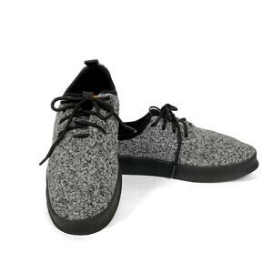 Rocket Dog Knit Sneakers Sz 8.5 Gray Marl Tongueless Lace Up Low Top Black White
